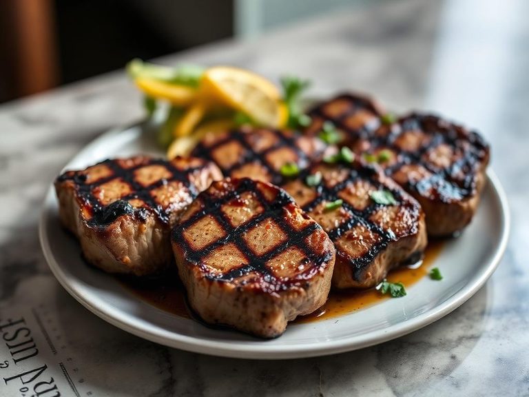 Grilled Ostrich Oyster Steaks