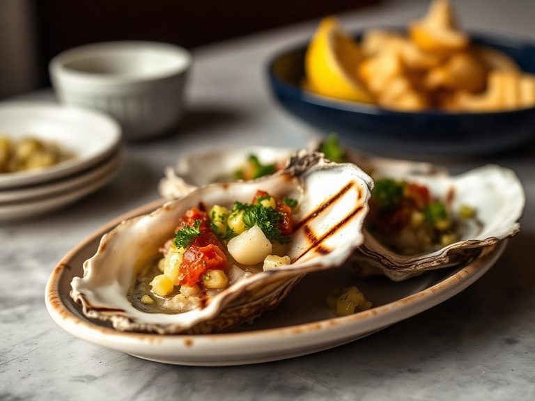 Grilled Oysters with Mignonette