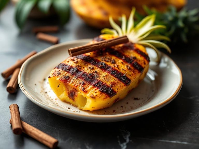 Grilled pineapple with cinnamon