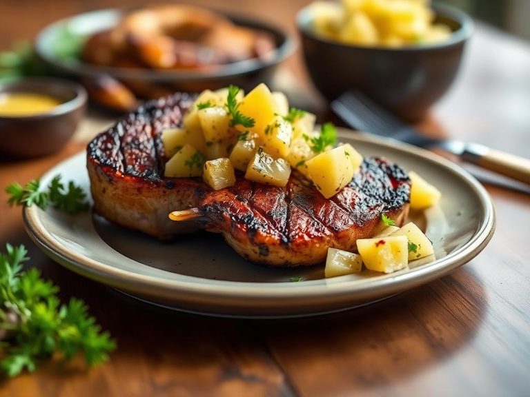 Grilled Pork Chop with Pineapple Salsa