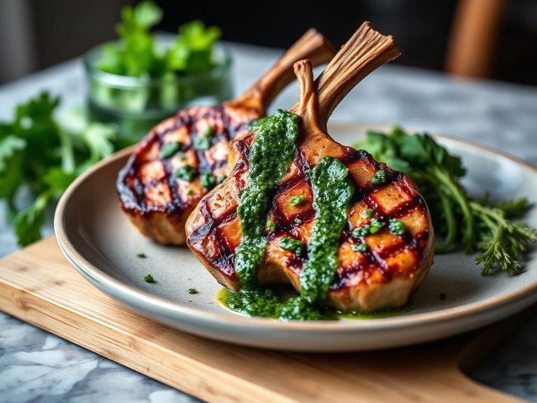 Grilled Pork Chops with Chimichurri