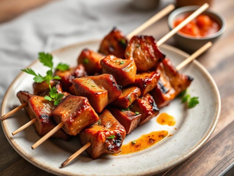 Grilled Pork Heart Skewers