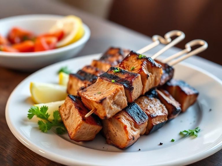 Grilled pork kebabs