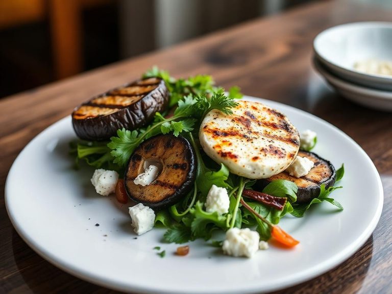 Grilled Portabella and Goat Cheese Salad