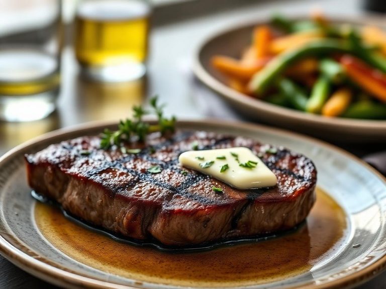 Grilled Porterhouse Steak with herb butter