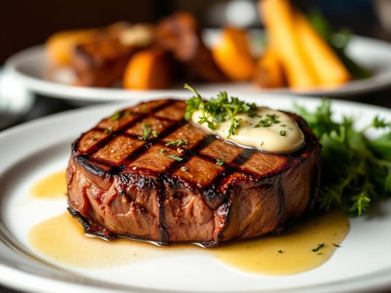Grilled Ribeye Filet with Herb Butter