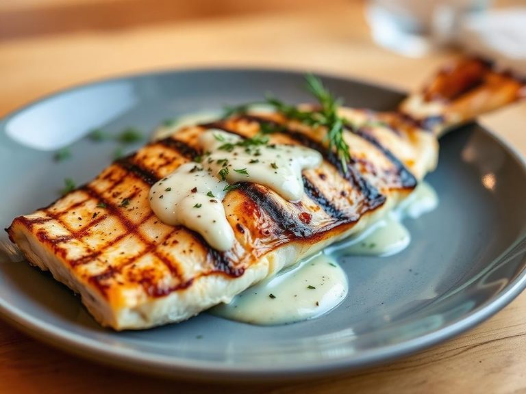Grilled Sablefish with Lemon-Dill Sauce
