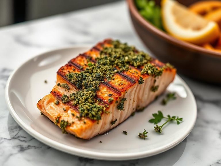Grilled Salmon with Herb Crust