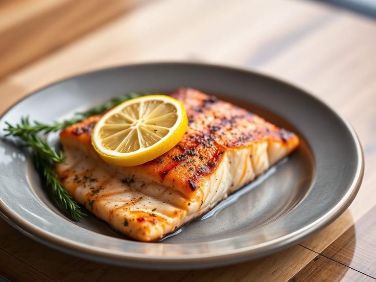 Grilled salmon with lemon