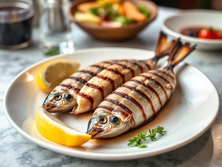 Grilled sardines