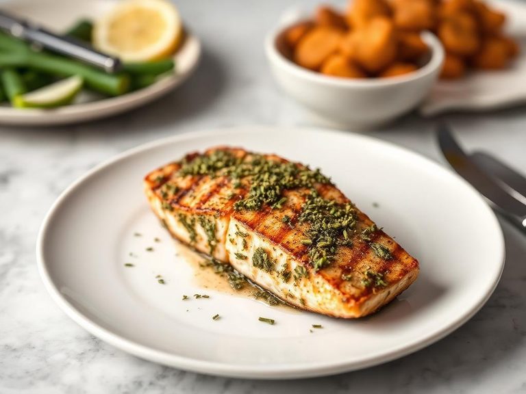 Grilled Sea Trout with Herb Crust