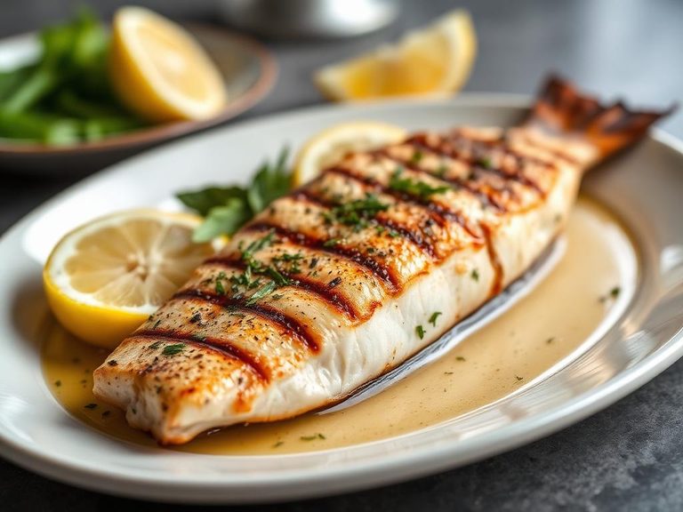 Grilled Sea Trout with Lemon and Herbs