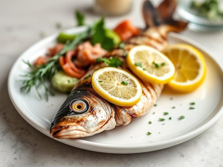 Grilled Spanish Mackerel with Lemon and Herbs