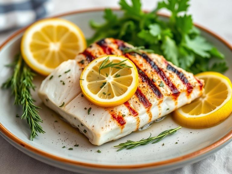 Grilled Striped Bass with Lemon and Herbs
