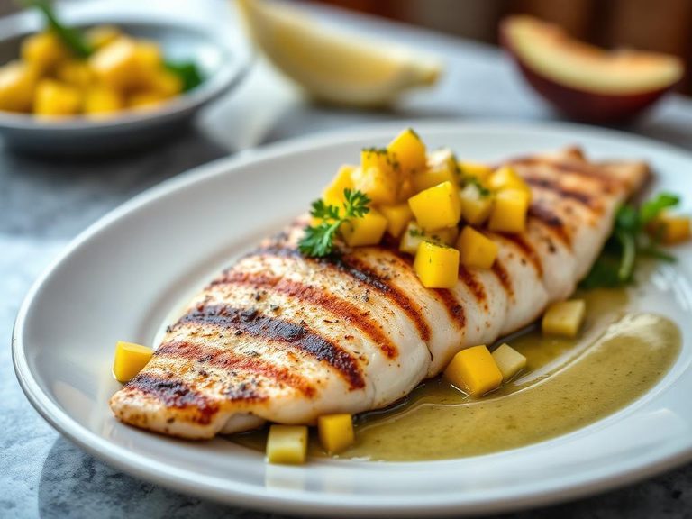Grilled Tilapia with mango salsa