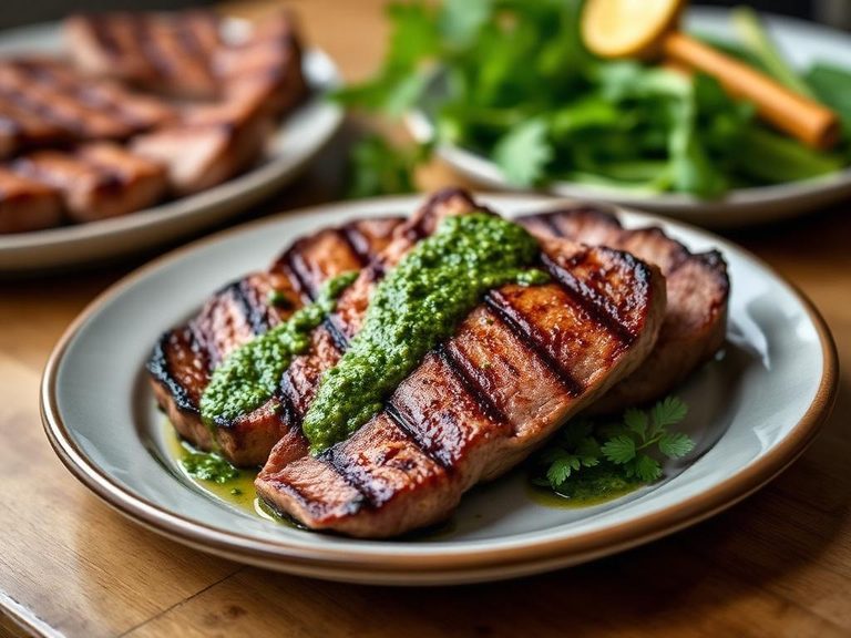 Grilled Top Loin Steak with Chimichurri