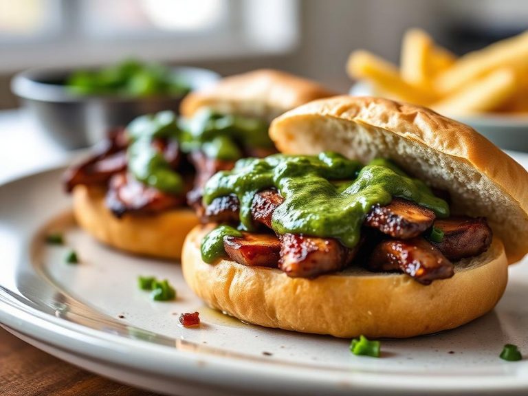 Grilled tri-tip sandwiches with chimichurri