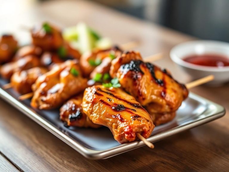 Grilled Turkey Wing Skewers