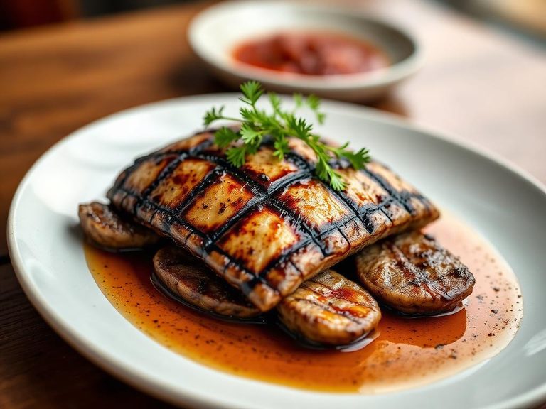 Grilled turtle steak