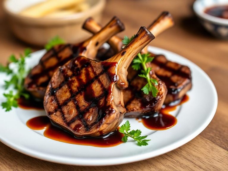 Grilled Veal Chops with Balsamic Glaze