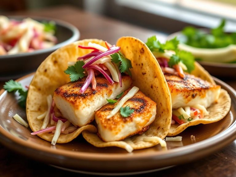 Grilled whitefish tacos with fresh slaw