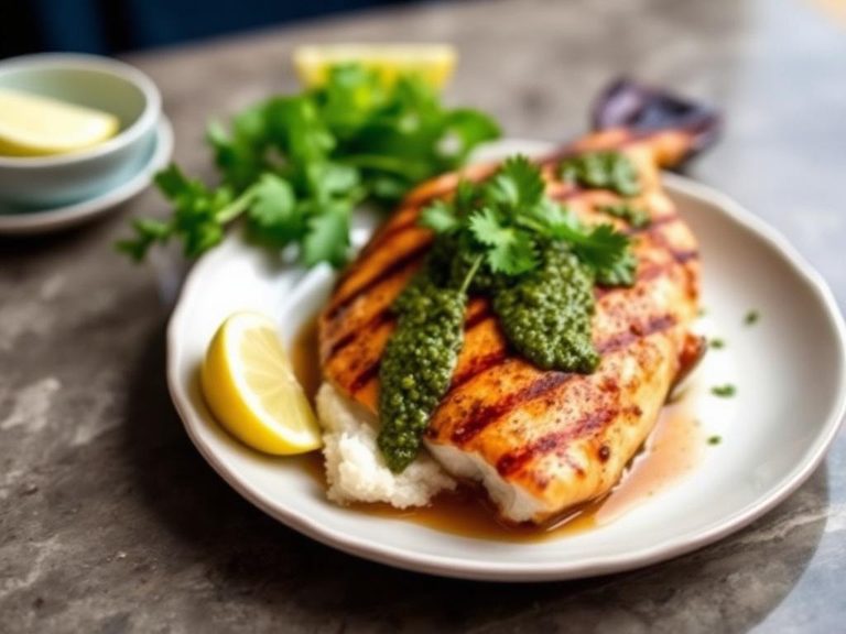Grilled Whole Pompano with Chimichurri