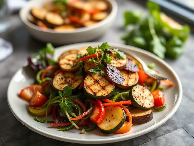 Grilled zucchini salad