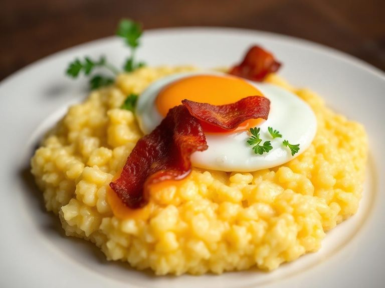 Grits with Bacon and Fried Egg