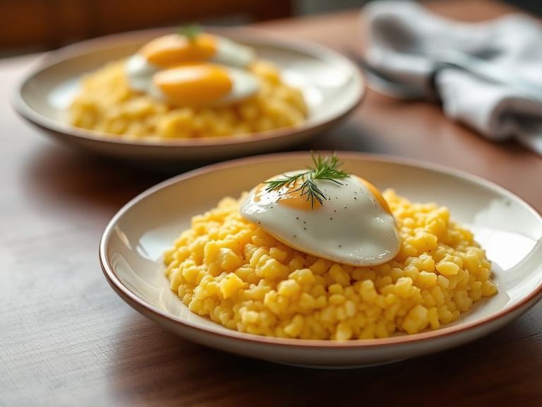 Grits with Butter and Fried Eggs