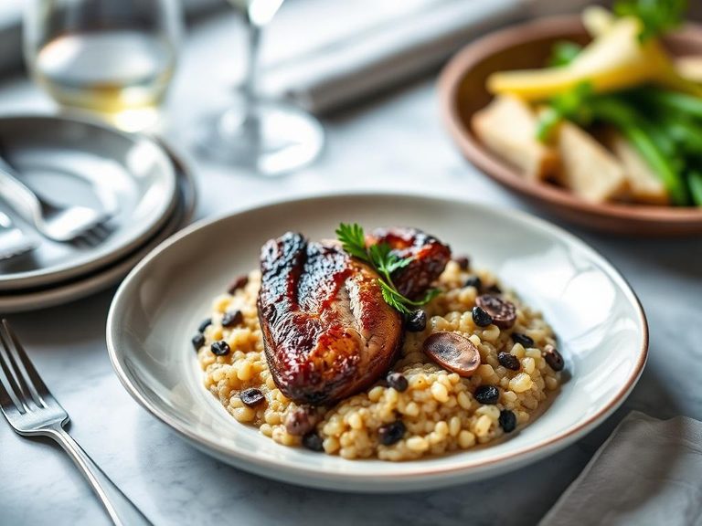 Grouse and wild mushroom risotto