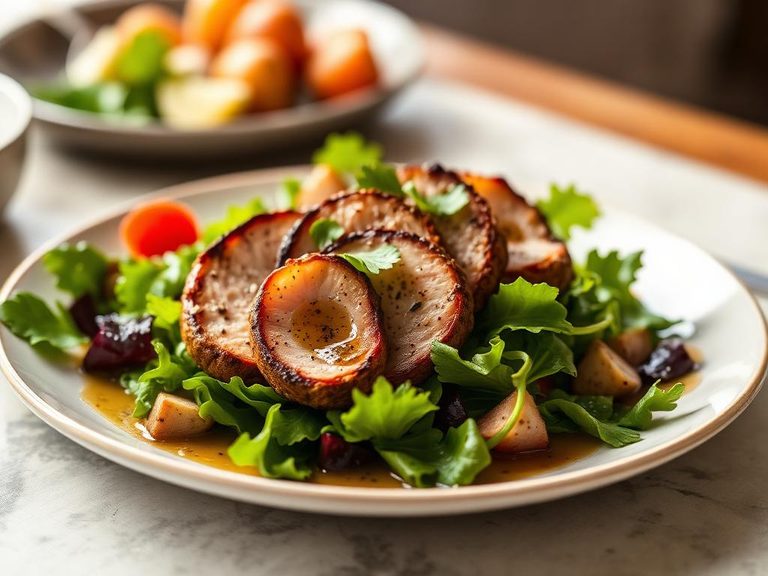 Grouse breast salad with vinaigrette
