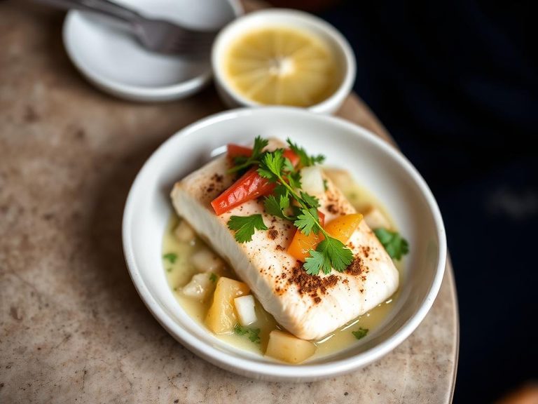 Halibut ceviche with citrus and cilantro