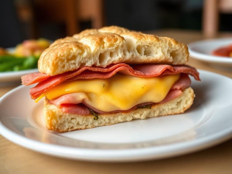 Ham and Cheese Biscuit Melt