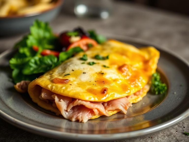 Ham and cheese omelet
