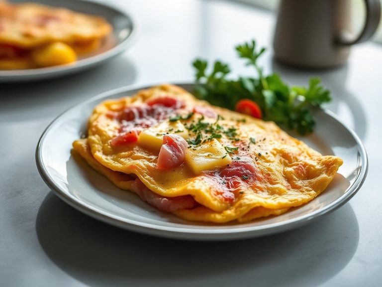 Ham and cheese omelette
