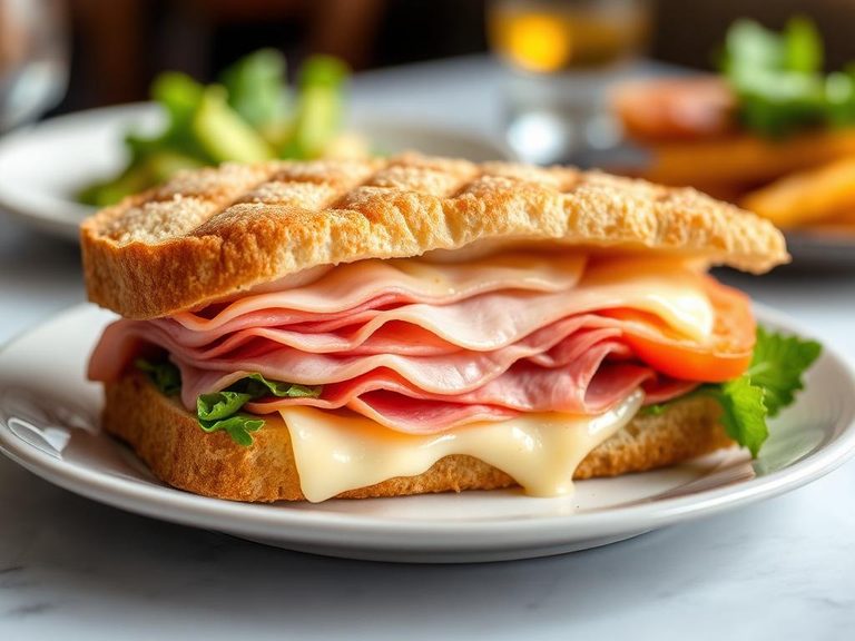 Ham and cheese sandwich or panini