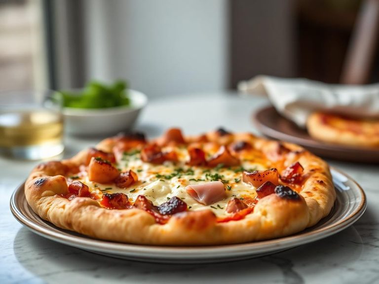 Ham and Cheese Stuffed Crust Pizza