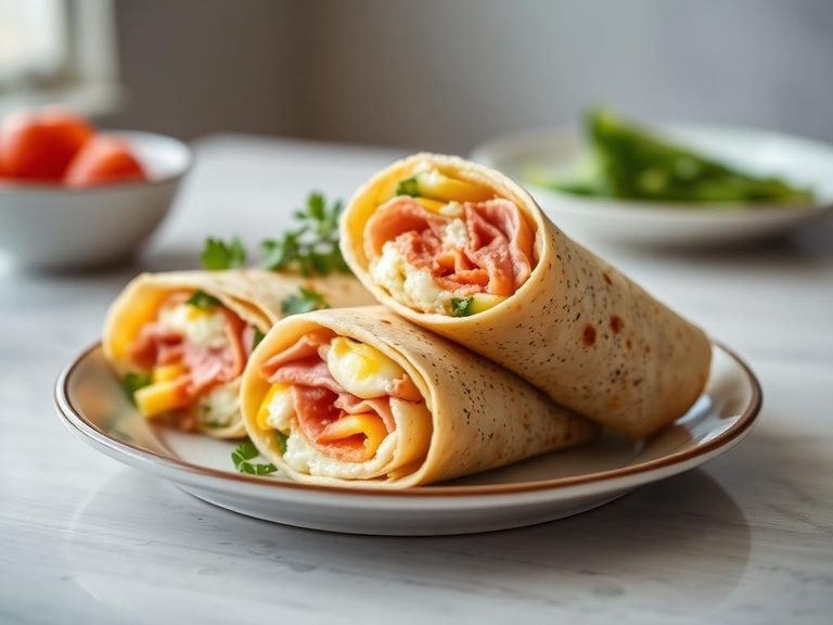 Ham and Egg Breakfast Wrap