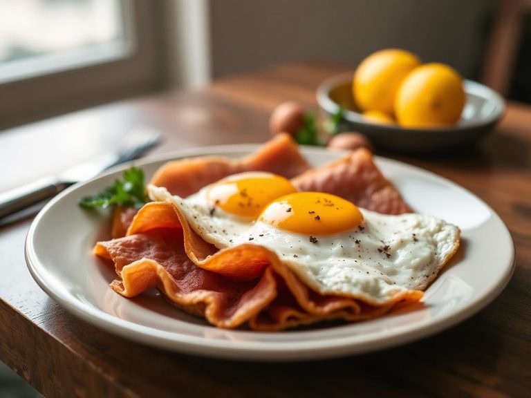 Ham and eggs breakfast