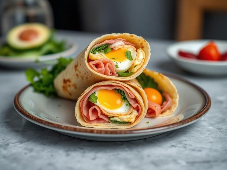 Ham and Swiss Egg Wrap