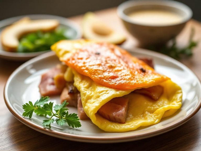 Ham and Swiss omelet