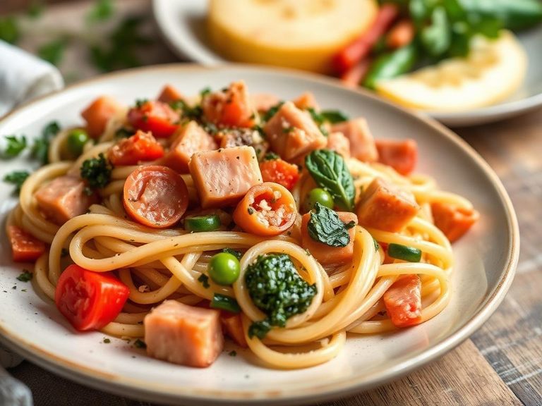 Ham and Vegetable Pasta Primavera
