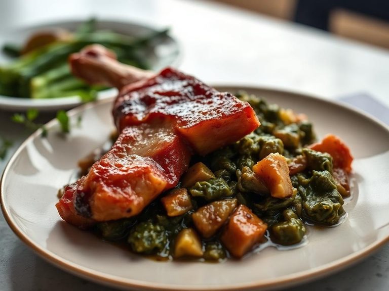 Ham hock and collard greens