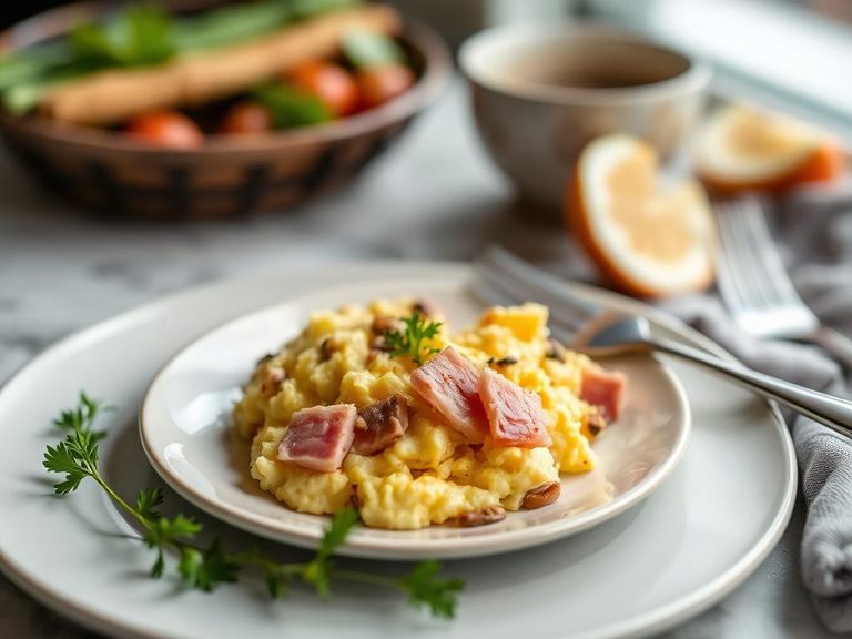 Ham-Infused Scrambled Eggs