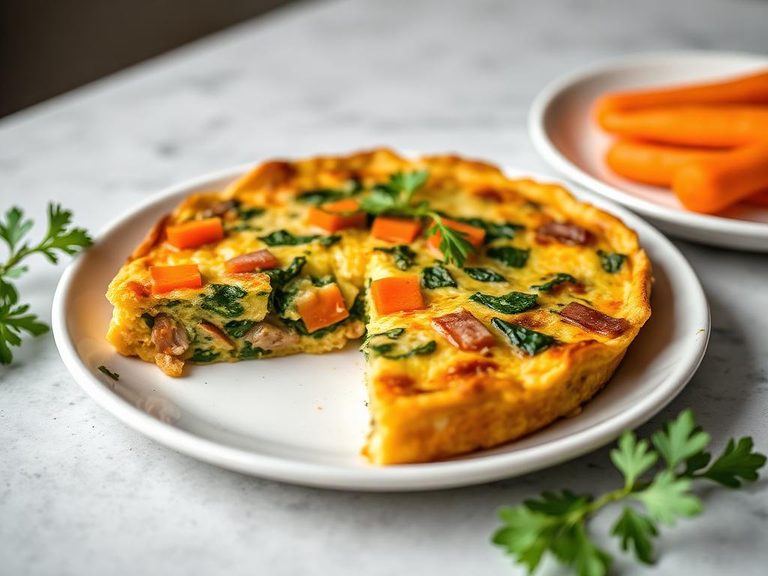 Ham, Spinach, and Carrot Frittata