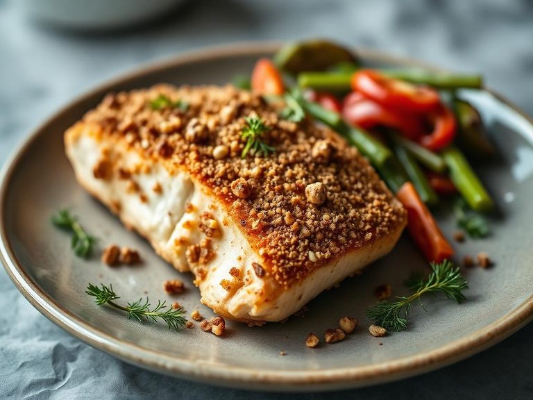 Hazelnut-crusted fish or chicken