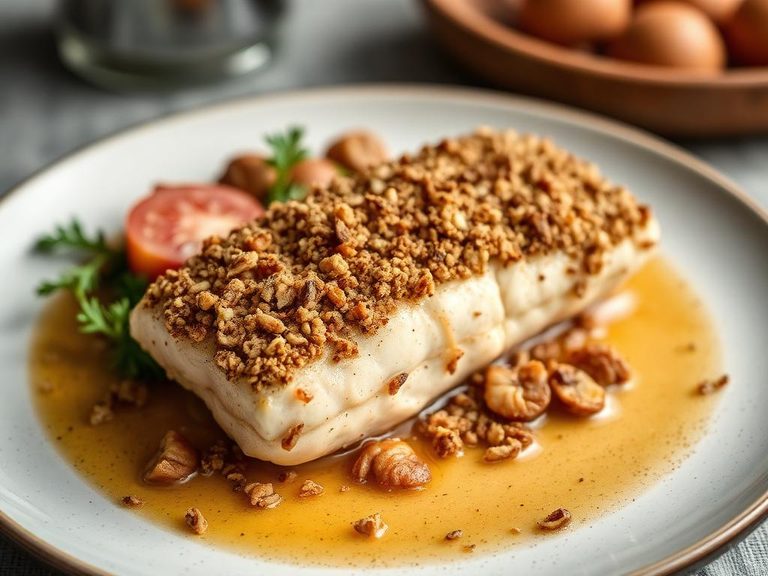 Hazelnut-crusted fish or poultry
