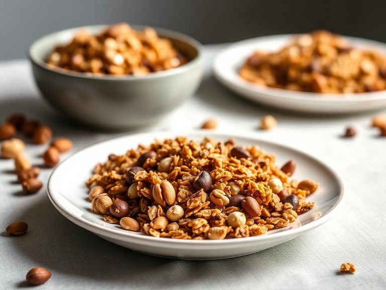 Hazelnut-studded granola or trail mix