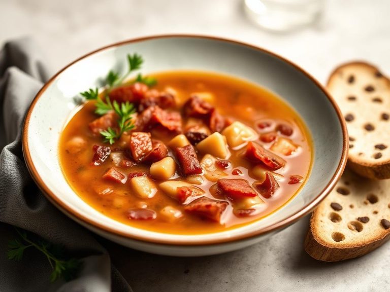 Hearty bean and bacon soup
