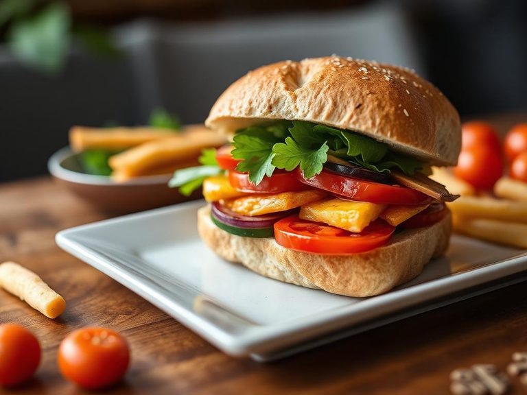 Hearty vegetable sandwich